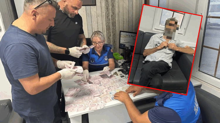 Dilencinin üzerinden 45 bin lira çıktı