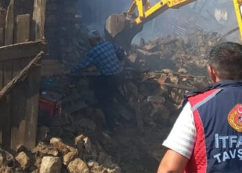 Şapçı köyünde çıkan yangında 2 ev kül oldu
