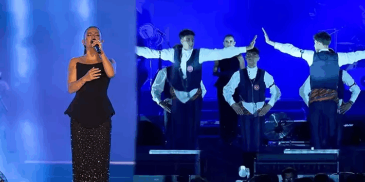 Memleketinde konser veren Merve Özbey, Dadaşlarla sahne aldı