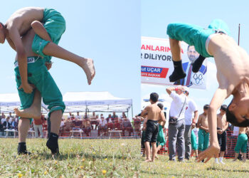 Pehlivanlar Erzurum Ovası'nda peşrev çekti