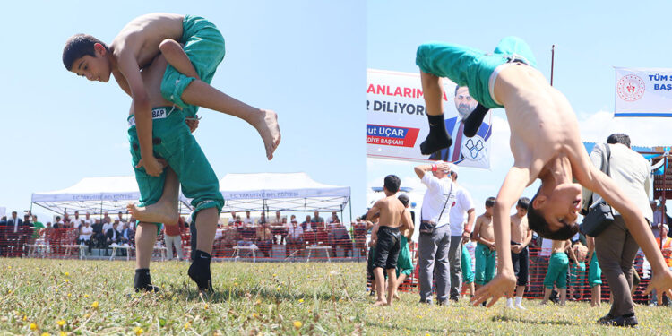 Pehlivanlar Erzurum Ovası'nda peşrev çekti