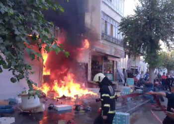 Şanlıurfa'da elektrik malzemeleri satılan iş yeri kül oldu