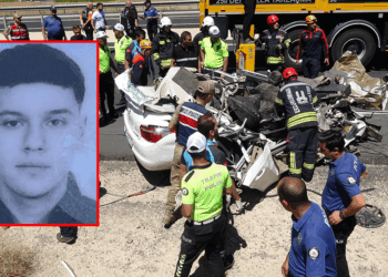 TIR'ın altına giren otomobilin sürücüsü Burak hayatını kaybetti