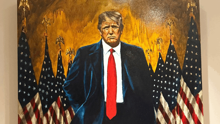 Trump'ın yeni portresi Beyaz Saray'a asıldı