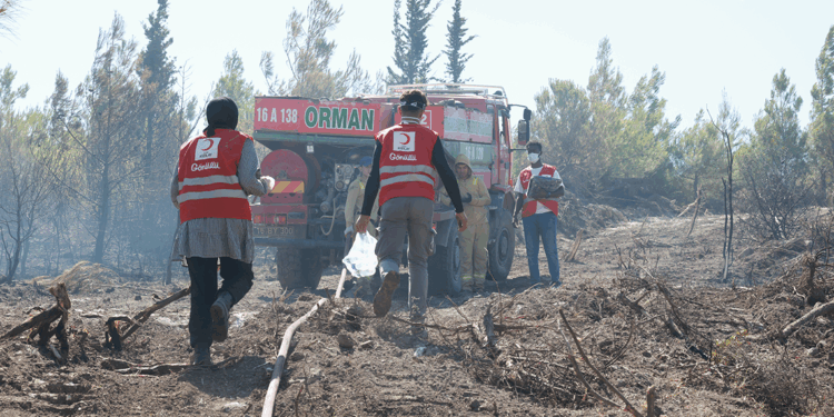 Türk Kızılay'ın orman yangınlarıyla mücadeleye desteği sürüyor