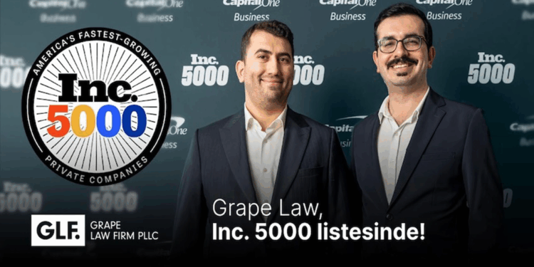 Türk girişimi Grape Law, ‘Inc. 5000’ listesinde yer aldığını duyurdu
