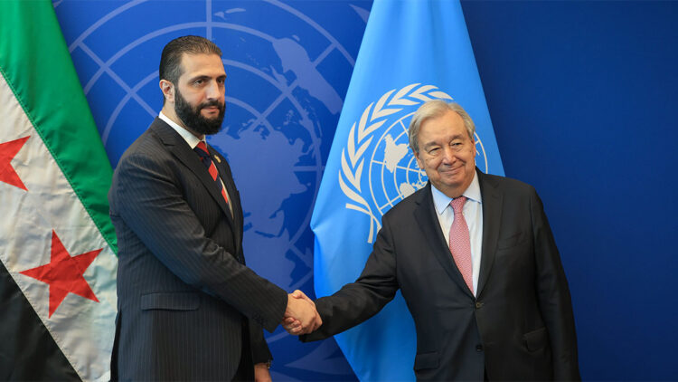 Antonio Guterres Suriye Cumhurbaşkanı ile görüştü