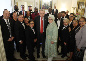 Erdoğan, Blair House'da çalışanlar ile hatıra fotoğrafı çektirdi
