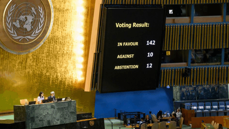 Filistin'de iki devletli çözümün uygulanmasına ilişkin tasarı kabul edildi