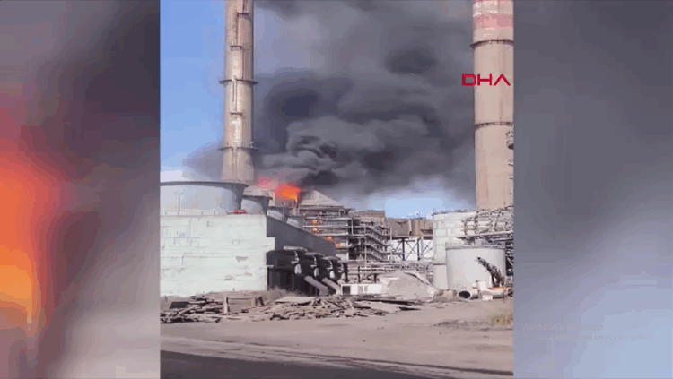 Kangal Termik Santrali'nde yangın çıktı