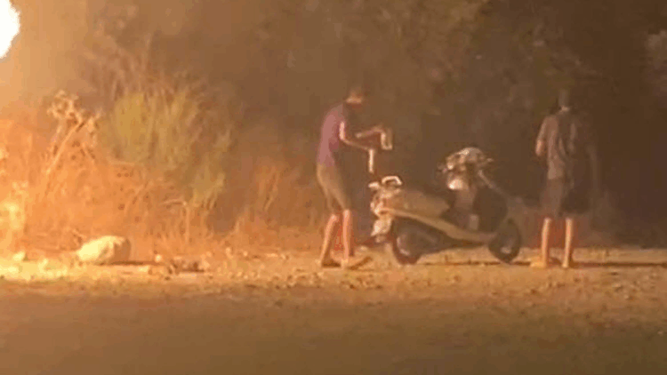 Ormanda ateş yakıp yangın çıkardılar; o anlar kamerada