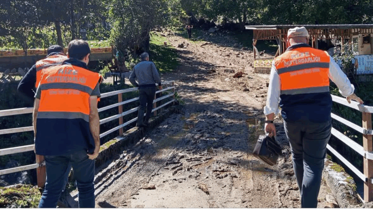 Rize ve Artvin'de sel sonrası hasar tespiti