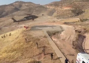 Yaralanan işçi, jandarma helikopteriyle hastaneye kaldırıldı