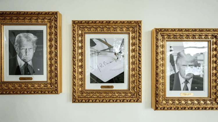 Trump, Beyaz Saray'a Biden'ın fotoğrafı yerine otomatik kalem koydu