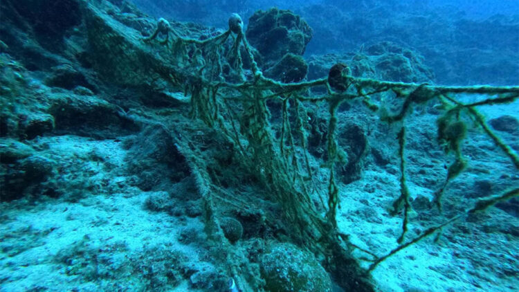 Fener Adası bölgesinde 3 parça halindeki hayalet ağ, sudan çıkarıldı