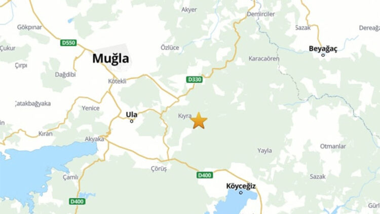 Muğla'nın Köyceğiz ilçesinde 4.1 büyüklüğünde deprem