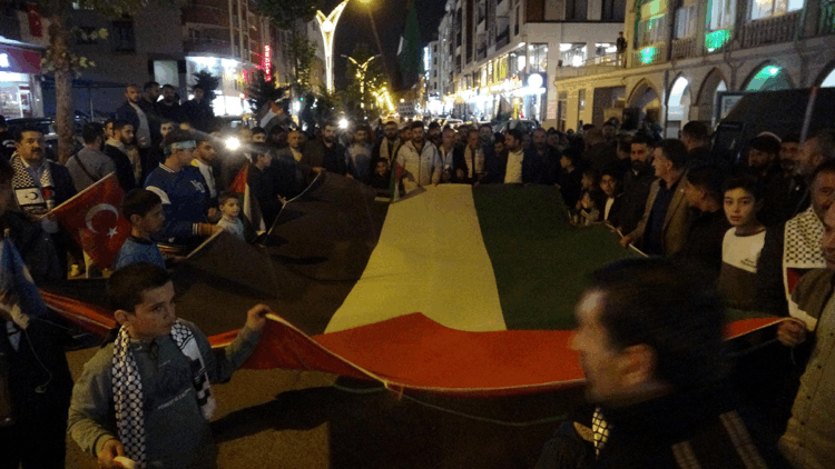 Van'da, 'Gazze'ye destek yürüyüşü' düzenlendi