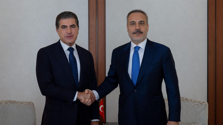 Hakan Fidan Irak Kürt Bölgesel Yönetimi Başkanı ile görüştü