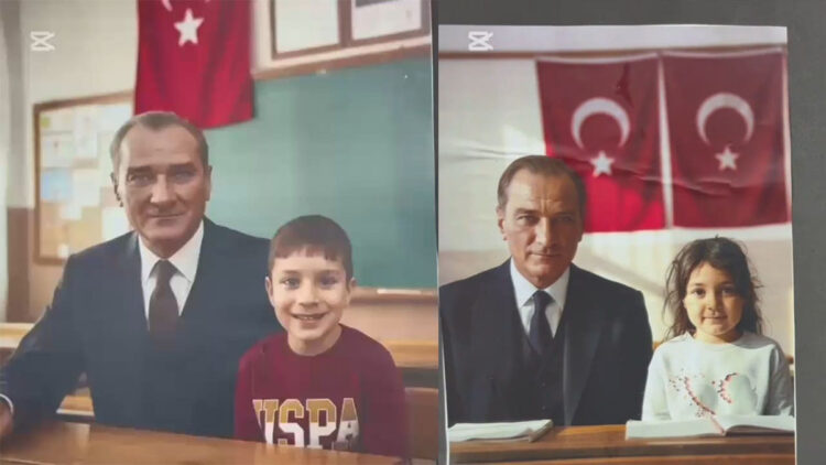 Anaokulu öğrencilerine yapay zeka ile Atatürk sürprizi