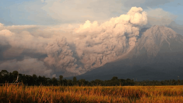Endonezya'da Semeru Yanardağı'nda patlama meydana geldi