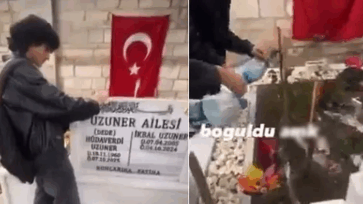 İkbal Uzuner'in mezarında infial yaratan olay! Şüpheliler gözaltında