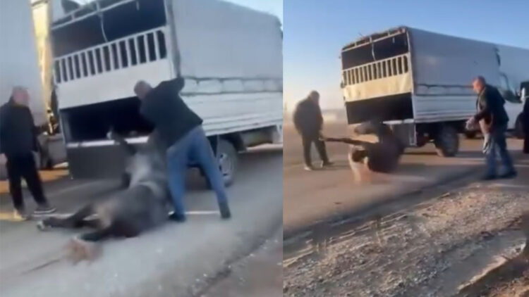 Kamyonetin arkasında dakikalarca sürüklenen atın durumu iyi