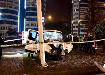 Malatya'da aydınlatma direğine çarpan minibüsün sürücüsü öldü