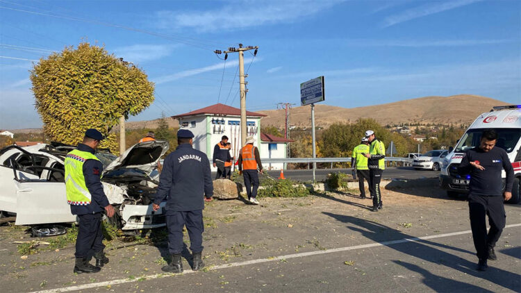 Otomobil ağaca ve elektrik direğine çarptı: 2'si ağır, 6 yaralı