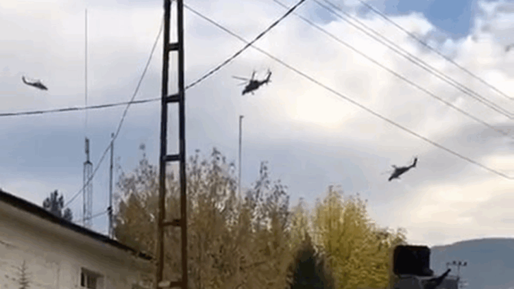 Şırnak’ta saat 09.05’te 3 askeri helikopterle Atatürk'e saygı duruşu