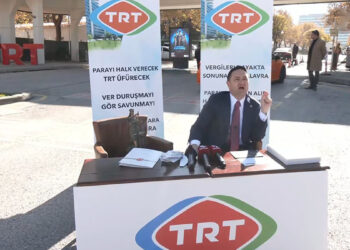 Umut Akdoğan TRT'nin önünde stüdyo kurdu