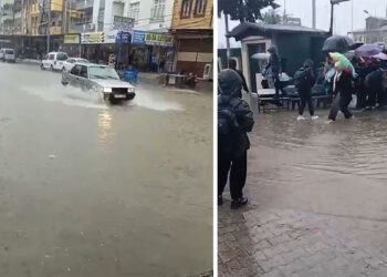 Adana'da sağanak nedeniyle yollar göle döndü