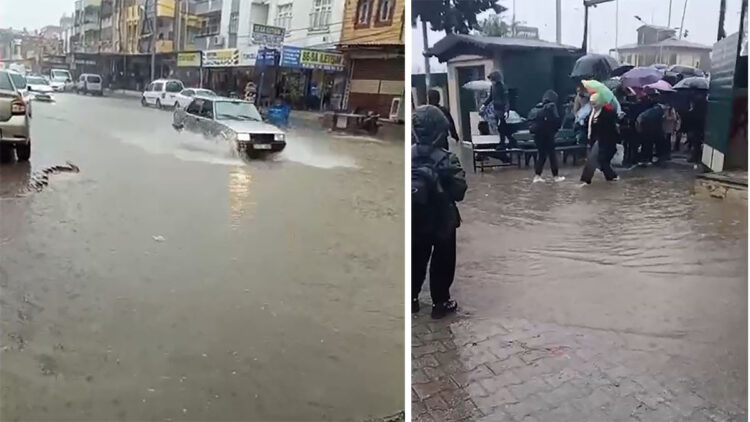 Adana'da sağanak nedeniyle yollar göle döndü