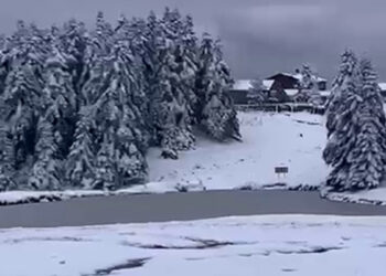 Arkut Dağı'nda kar kalınlığı 10 santimetreye ulaştı