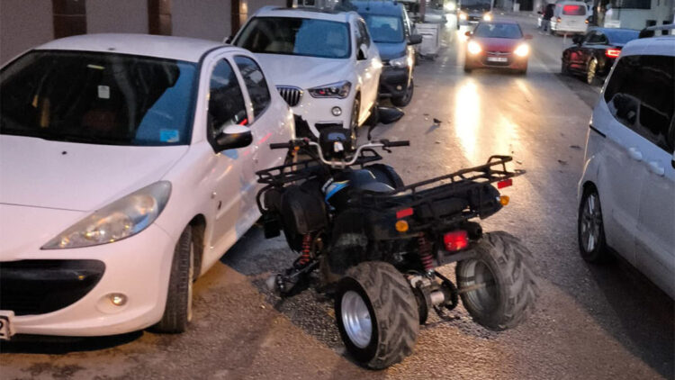 Askeri araca ve otomobile çarpan ATV sürücüsü yaralandı