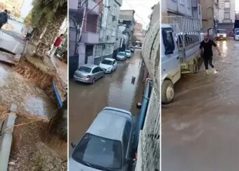 Adana'da içme suyu borusu patladı; 3 mahalle sular altında kaldı, yol çöktü
