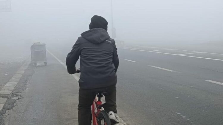 Ağrı'da yoğun sis; görüş mesafesi 10 metrenin altında