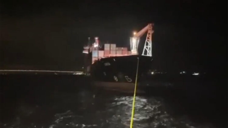 Panama bayraklı konteyner gemisi Çanakkale'de demirledi