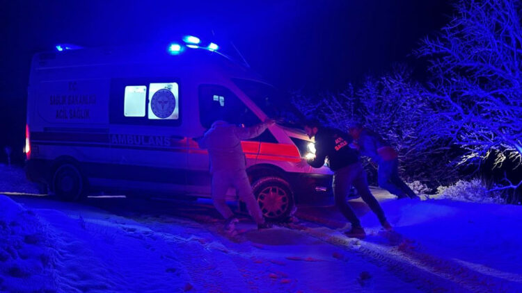 Elazığ'da hasta taşıyan ambulans yoldan çıktı