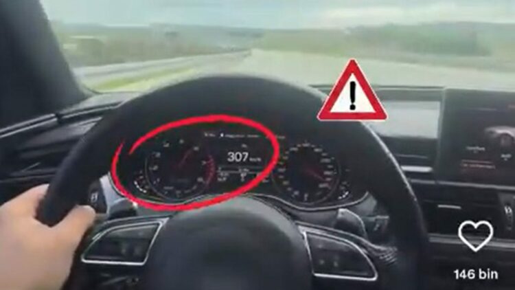 Hız ihlali yaptığı görüntüleri sosyal medyada paylaşan sürücüye 9 bin TL ceza