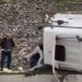 Esenyurt TEM Otoyolu'nda tanker devrildi
