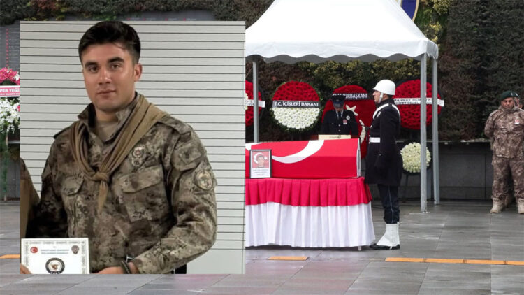 Şehit olan polis memuru Emre Albayrak için tören