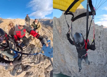 Karanlık Kanyon'da base jump atlayışı nefesleri kesti