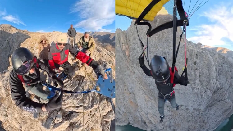 Karanlık Kanyon'da base jump atlayışı nefesleri kesti