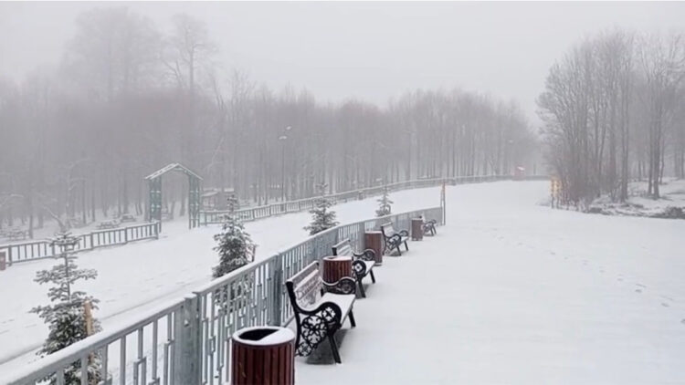 Kuzuyayla Tabiat Parkı beyaza büründü