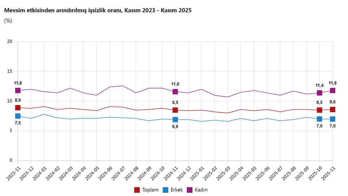 Kasım ayı işsizlik oranları açıklandı: 10 kişiden 3'ü işsiz