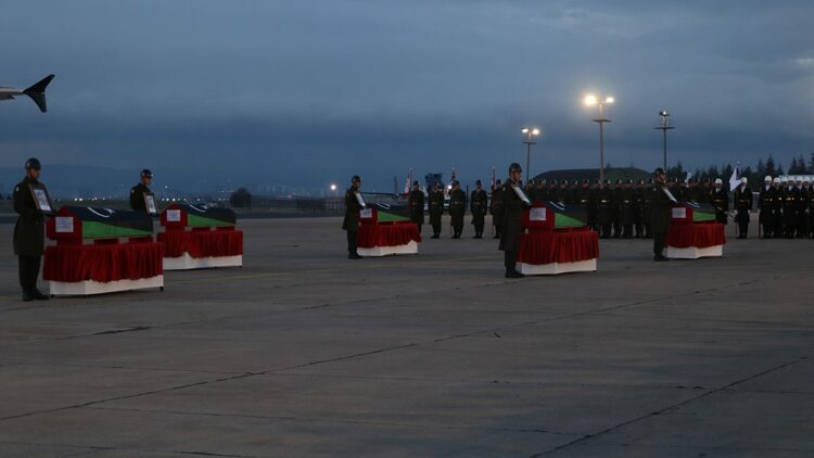 Libya askeri heyetinin cenazeleri, ülkelerine gönderildi