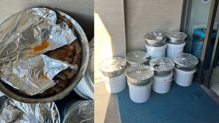 Otobüsle uygunsuz taşınan sarma ve dolmalar imha edildi