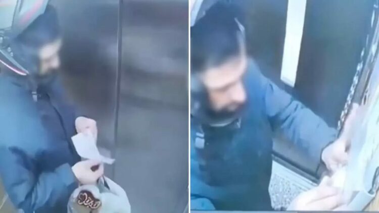 Ümraniye'de Atatürk'ün portresine tüküren kurye gözaltına alındı