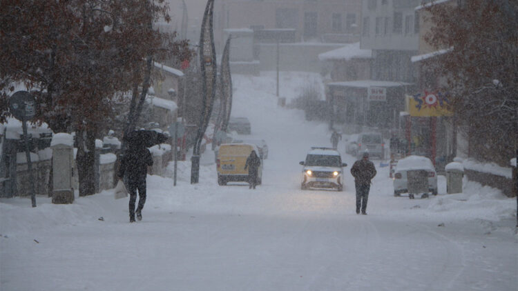 Bingöl'ün Karlıova ilçesinde kar ve tipi