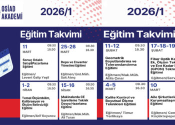 OSİAD Akademi'nin 2026 yılı 1. Dönem Eğitim takvimi belli oldu